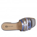 Mule pour femmes en cuir lamé argent, bleu et glycine talon 2 - Pointures disponibles:  32, 35, 42, 43
