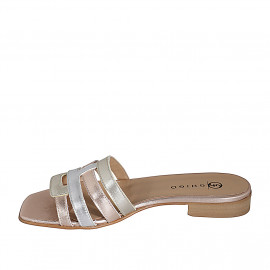 Mule pour femmes en cuir lamé platine, argent et cuivre talon 2 - Pointures disponibles:  32, 35, 42, 43 2