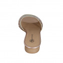 Sabot da donna in pelle laminata platino, argento, rame tacco 2 - Misure disponibili: 32, 35, 42, 43