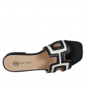 Sabot da donna in pelle nera e rafia color crema tacco 2 - Misure disponibili: 35, 42