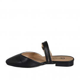 Mule fermée pour femmes avec courroies en cuir noir talon 2 - Pointures disponibles:  35 2