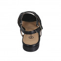 Sandalia para mujer en piel negra tacon 2 - Tallas disponibles:  32, 35