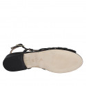 Sandale pour femmes en cuir noir talon 2 - Pointures disponibles:  32, 35
