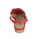 Woman's sandal in red leather heel 2 - Available sizes:  35