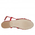 Woman's sandal in red leather heel 2 - Available sizes:  35