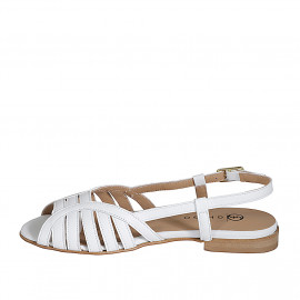 Sandalia para mujer en piel blanca tacon 2 - Tallas disponibles:  35 2