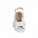 Sandale pour femmes en cuir blanc talon 2 - Pointures disponibles:  35