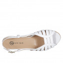 Sandale pour femmes en cuir blanc talon 2 - Pointures disponibles:  35