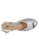 Sandale pour femmes en cuir laminé argent talon 2 - Pointures disponibles:  35