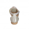 Chaussure ouverte pour femmes en cuir laminé platine, argent et cuivre avec courroie croisé talon 2 - Pointures disponibles:  35, 43