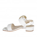 Sandale pour femmes avec boucle en cuir blanc talon 3 - Pointures disponibles:  35, 43, 44