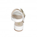 Sandale pour femmes avec boucle en cuir blanc talon 3 - Pointures disponibles:  35, 43, 44