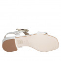 Sandale pour femmes avec boucle en cuir blanc talon 3 - Pointures disponibles:  35, 43, 44