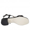 Sandale pour femmes en cuir tressé noir talon 3 - Pointures disponibles:  35, 44