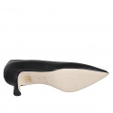 Escarpin à bout pointu pour femmes en cuir noir avec talon 5 - Pointures disponibles:  32