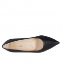 Woman's pointy pump in black leather with heel 5 - Available sizes:  32