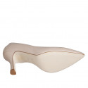 Zapato de salón puntiagudo para mujer en piel rosa claro tacon 7 - Tallas disponibles:  42, 43