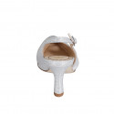 Slingback à bout pointu pour femmes en tissu laminé scintillant argent talon 7 - Pointures disponibles:  35