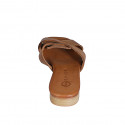 Woman's mules in cognac brown leather heel 2 - Available sizes:  32