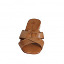 Mule para mujer en piel cognac tacon 2 - Tallas disponibles:  32