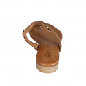 Mule entredoigt avec accessoire pour femmes en cuir cognac talon 2 - Pointures disponibles:  32, 33, 35, 43