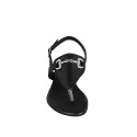 Sandale entredoigt pour femmes en cuir noir avec accessoire talon 2 - Pointures disponibles:  32, 42