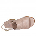 Sandalia para mujer en piel rosada tacon 5 - Tallas disponibles:  35, 42