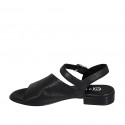 Woman's sandal with strap in black leather with heel 2 - Available sizes:  32