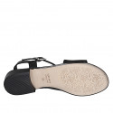 Sandale pour femmes avec courroie en cuir noir avec talon 2 - Pointures disponibles:  32