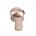 Sandalo da donna con cinturino e nodo in pelle rosa tacco 7 - Misure disponibili: 32, 35, 42