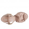 Sandalo da donna con cinturino e nodo in pelle rosa tacco 7 - Misure disponibili: 32, 35, 42
