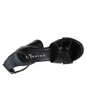 Zapato abierto para mujer con cinturon en charol negro tacon 7 - Tallas disponibles:  32, 35, 44