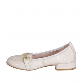 Mocassin pour femmes avec accessoire en cuir verni nue talon 2 - Pointures disponibles:  32, 43 2