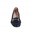 Mocassin pour femmes avec accessoire en cuir verni bleu talon 2 - Pointures disponibles:  32
