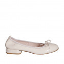 Ballerine pour femmes en cuir verni nue avec noeud et bout droit talon 2 - Pointures disponibles:  35