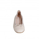 Woman's ballerina shoe in nude patent leather with bow and captoe heel 2 - Available sizes:  35