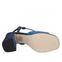 Sandalo accollato da donna in camoscio blu, bluette e turchese tacco 7 - Misure disponibili: 45, 46