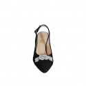 Woman's pointy slingback pump in black suede with accessory heel 8 - Available sizes:  35