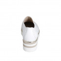 Zapato para mujer en piel blanca y beis con elastico y puntera cuña 4 - Tallas disponibles:  35, 42, 43, 44
