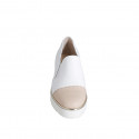 Zapato para mujer en piel blanca y beis con elastico y puntera cuña 4 - Tallas disponibles:  35, 42, 43, 44