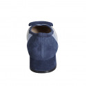 Women's pump shoe with accessory in blue, light blue and grey suede heel 3 - Available sizes:  32, 43, 45