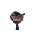 Slingback à bout pointu pour femmes en cuir verni et daim bleu talon 5 - Pointures disponibles:  35, 46