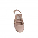 Mary Jane slingback pour femmes avec deux courroies en cuir verni rose clair talon 5 - Pointures disponibles:  35, 45