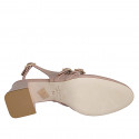 Mary Jane slingback pour femmes avec deux courroies en cuir verni rose clair talon 5 - Pointures disponibles:  35, 45