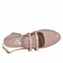 Mary Jane slingback with two straps in light pink patent leather heel 5 - Available sizes:  35, 45
