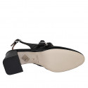 Mary Jane slingback con due cinturini in vernice nera tacco 5 - Misure disponibili: 32, 45