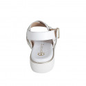 Woman's sandal in white leather with studs wedge heel 3 - Available sizes:  32, 35, 42