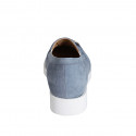 Chaussure avec elastiques et accessoire pour femmes en daim bleu gris talon 3 - Pointures disponibles:  35, 45