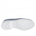 Chaussure avec elastiques et accessoire pour femmes en daim bleu gris talon 3 - Pointures disponibles:  35, 45