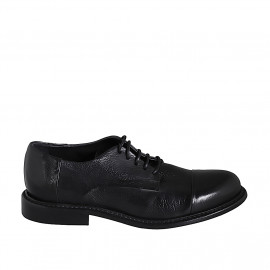 Chaussure derby de haute qualité avec lacets et bout droit pour hommes en cuir noir - Pointures disponibles:  36, 38, 46, 48, 50, 51, 52, 53, 54